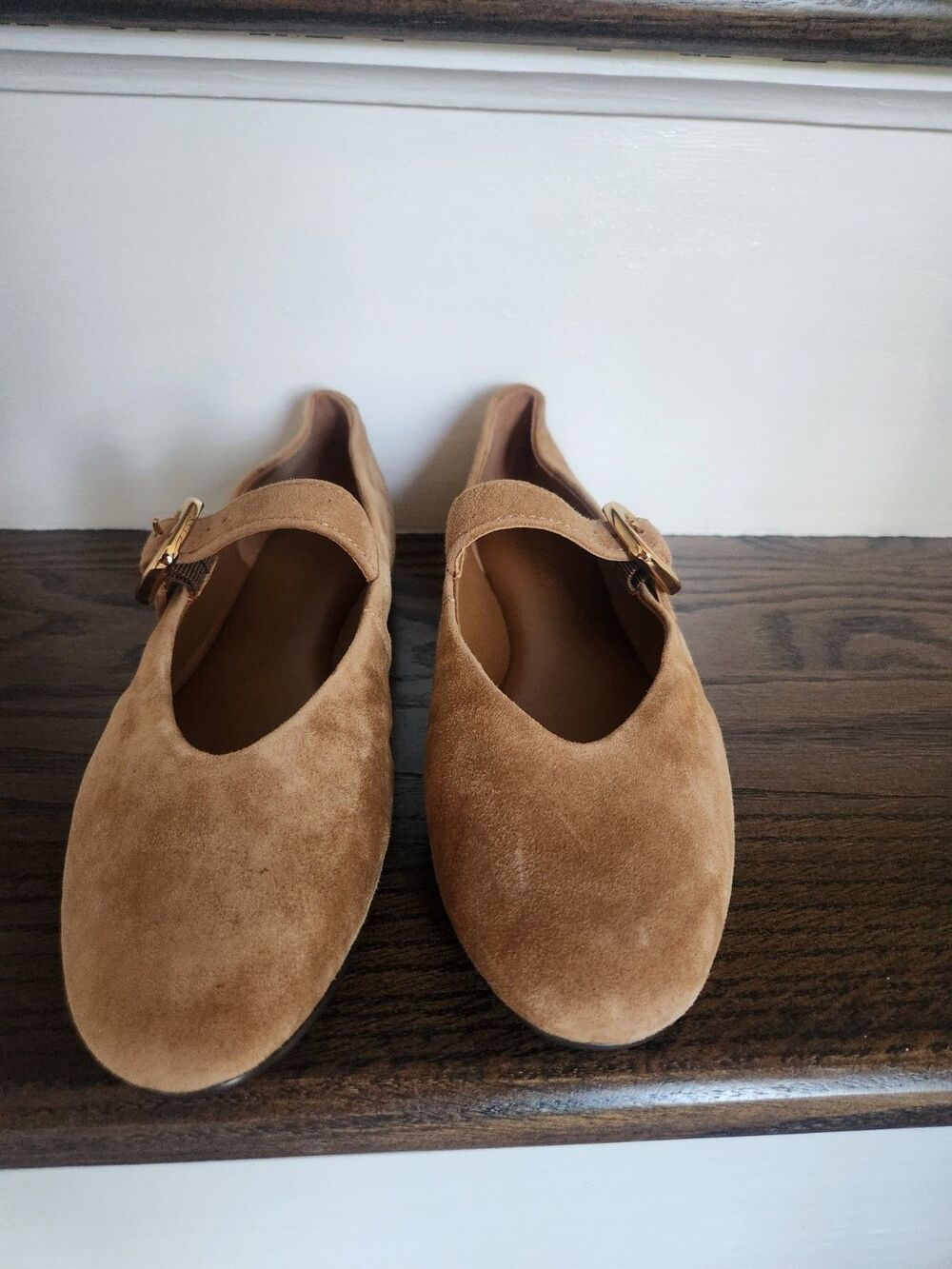 NEW Madewell The Remy Mary Jane Flats 100% Suede Dried Acorn Tan Brown 7 - Picture 5 of 10